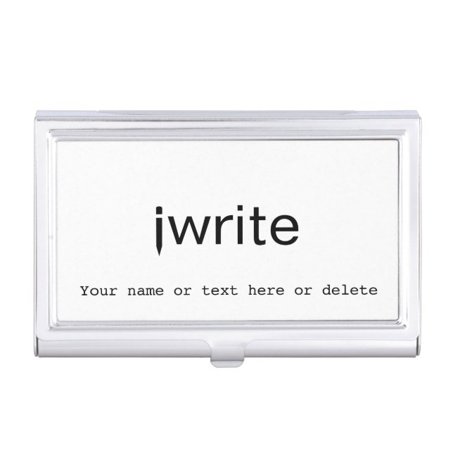 Writer Business Cards Holder Funny iwrite Custom (Front)