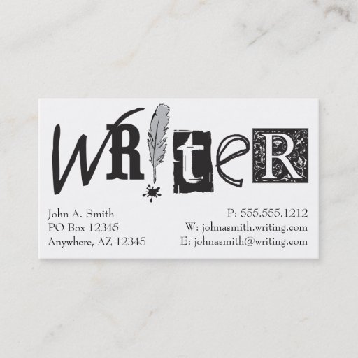 Customizable Writer Cards Business Card