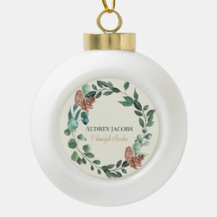 Writer ceramic ball christmas ornament