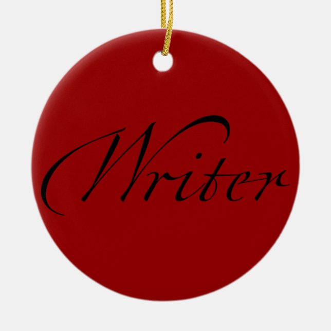 Writer Ceramic Ornament (Front)