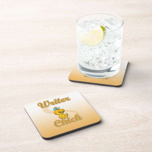 Writer Chick Beverage Coaster (Right Side)