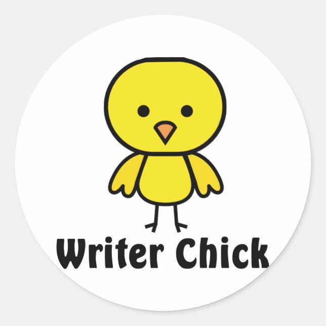 Writer Chick Classic Round Sticker (Front)