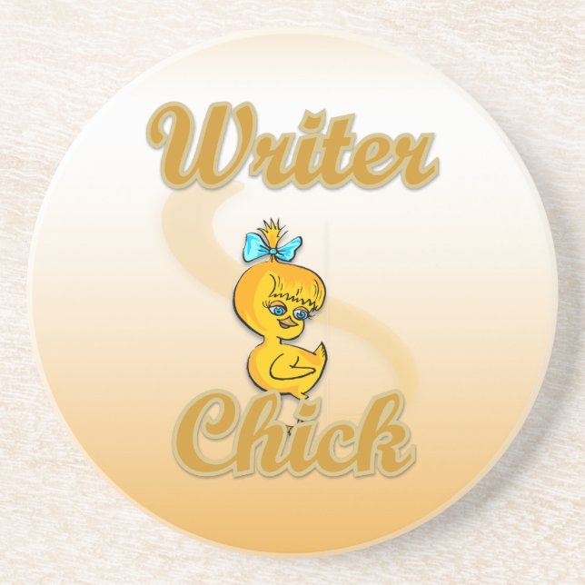 Writer Chick Drink Coaster (Front)