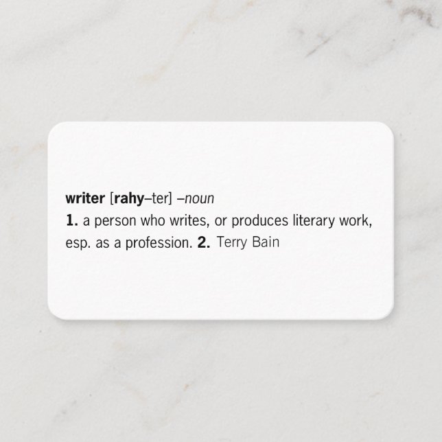 Writer Defined [as You] Business Card (Front)