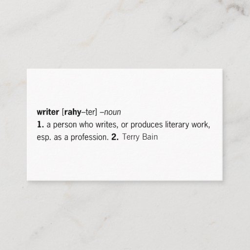 Customizable Writer Defined [as You] Business Card