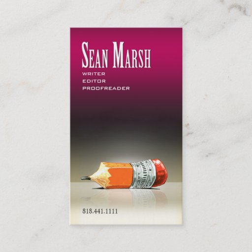 Customizable Writer Editor 5 Stylish Creative Proofreader Business Card