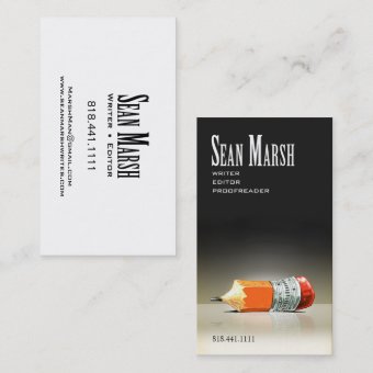 Writer Editor 5 Stylish Creative Proofreader Business Card | Zazzle