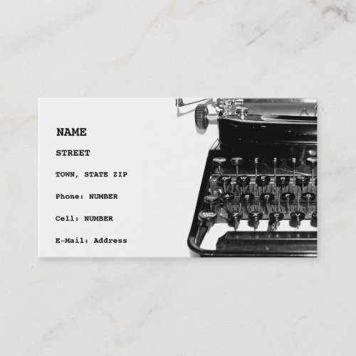 Writer Editor Author Novelist Book Business Card