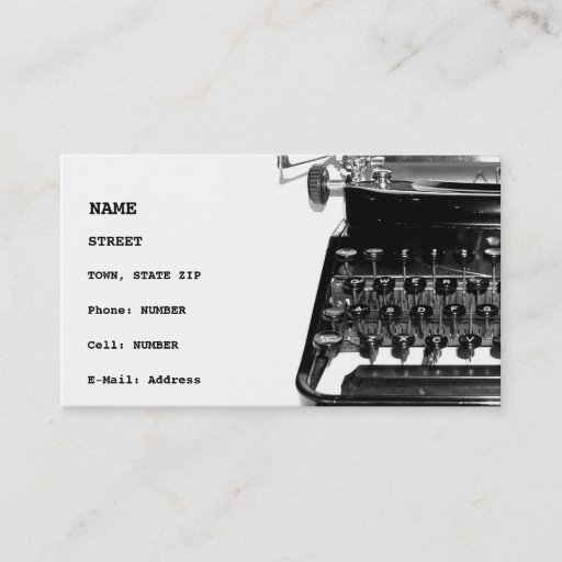 Customizable Writer Editor Author Novelist Book Business Card