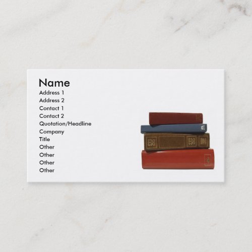 Writer Editor Author Novelist Book Business Card