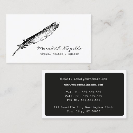 Customizable Writer / Editor / Authors Business Card
