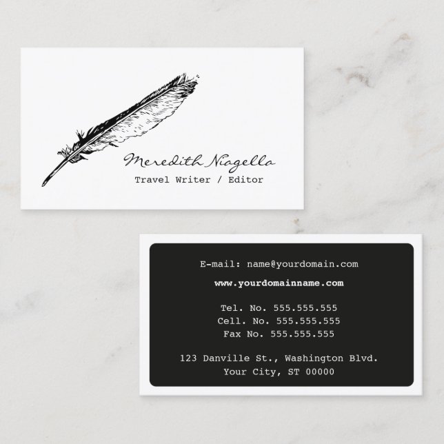 Writer / Editor / Authors Business Card (Front/Back)