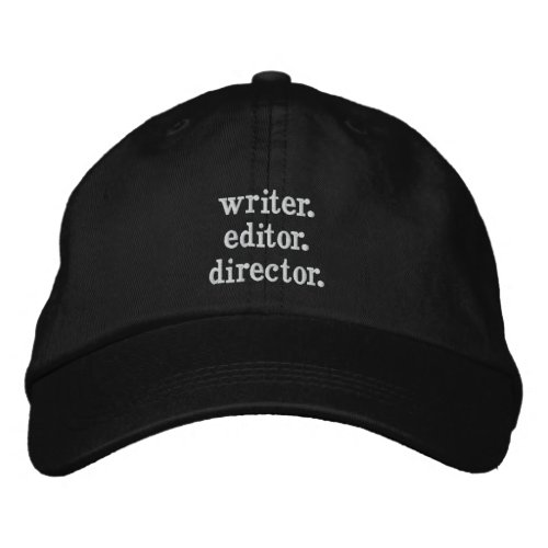 writer editor director hat embroidered baseball cap