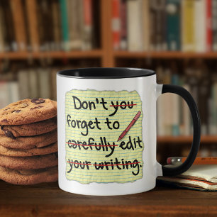 Writer Editor Editing Reminder Note Coffee Mug