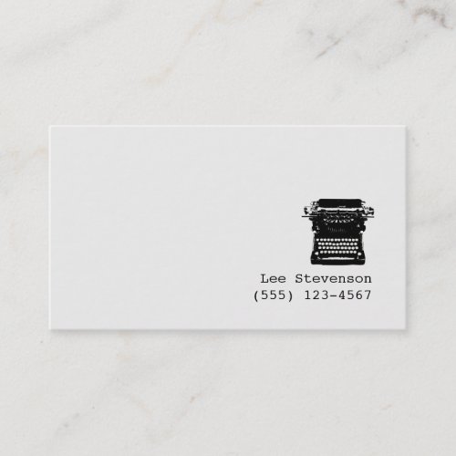 Writer Editor Typewriter Business Card