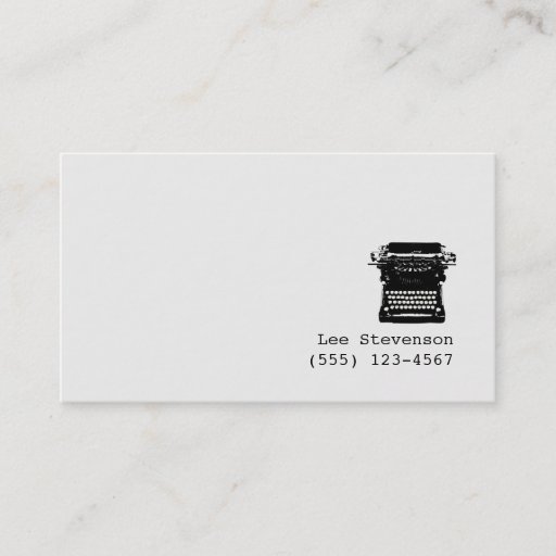 Customizable Writer Editor Typewriter Business Card