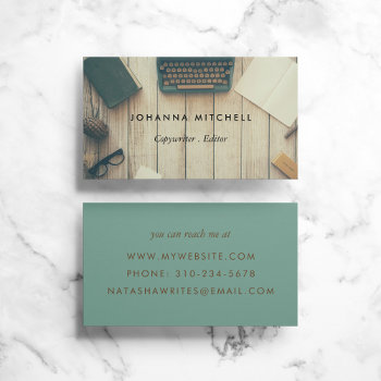 Writer Editor Typwriter Journal Business Cards by BusinessCardCentre at Zazzle