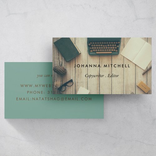 Writer Editor Typwriter Journal Business Cards