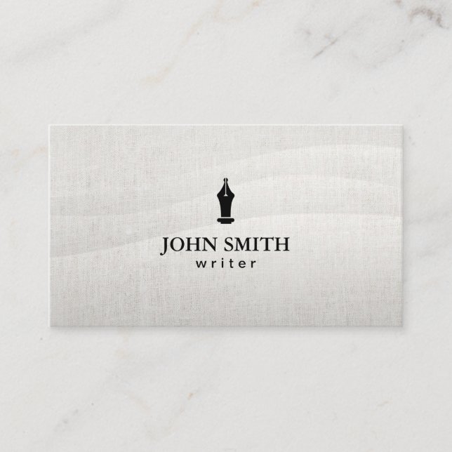 Writer Elegant Flowing Background Professional Business Card (Front)