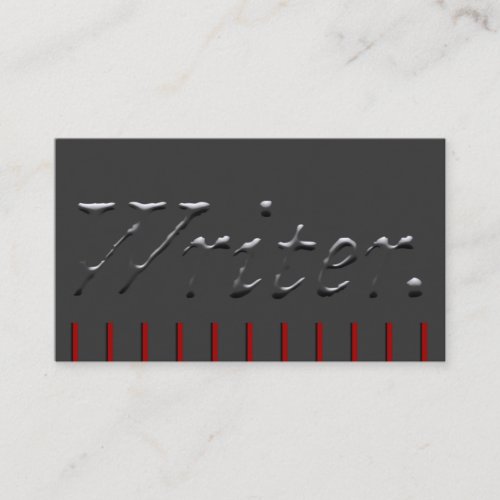 Writer Embossed with Red Pickets Business Card