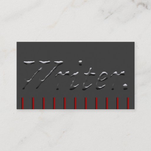 Customizable Writer Embossed with Red Pickets Business Card