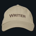 Writer Embroidered Baseball Cap / Baseball Hat<br><div class="desc">Customizable unisex embroidered baseball hat / baseball cap for a writer.  Shown is a khaki hat with brown embroidery.  Other color combinations and hat styles available.  Designed by Called.</div>