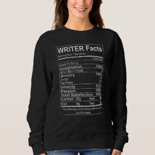 Writer Facts Write Author Writing Book Sweatshirt