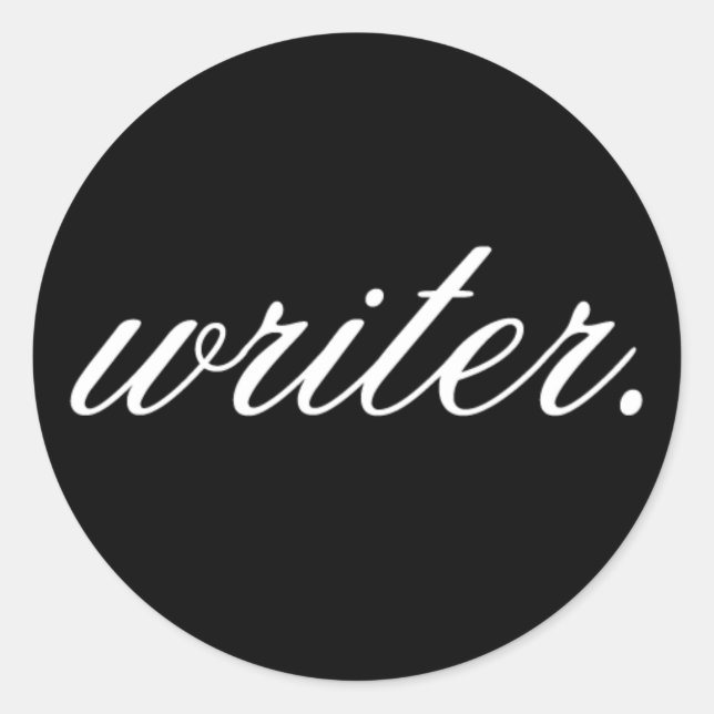 writer. (fancy, white on black) - Stickers (Front)