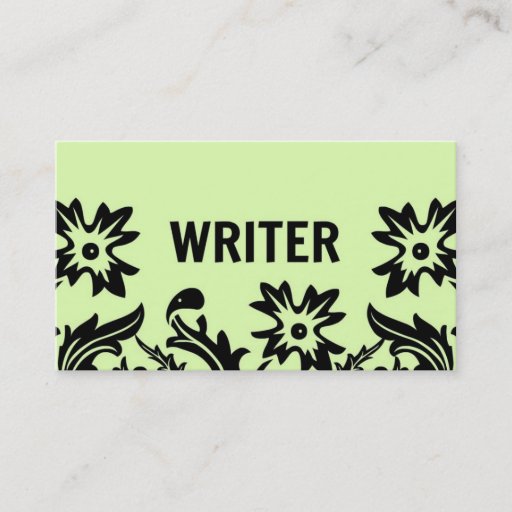 Customizable Writer Floral Business Card