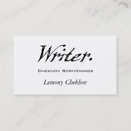 Writer Four Score Business Card