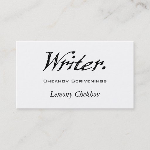 Customizable Writer Four Score Business Card