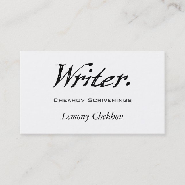 Writer Four Score Business Card (Front)