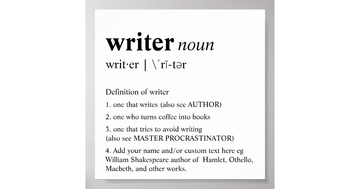 writer-fun-dictionary-poster-zazzle