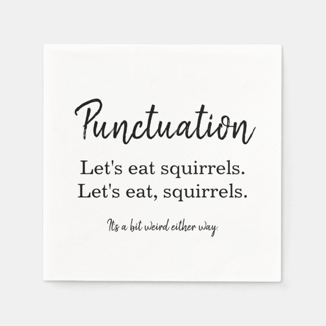 Writer Humor Funny Punctuation Typography Napkins (Front)