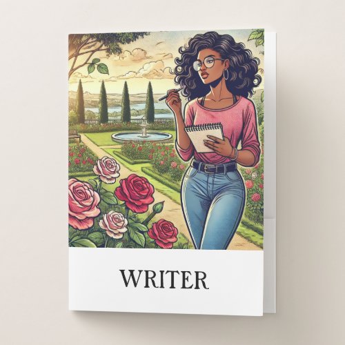 Writer in a Garden of Roses Folder