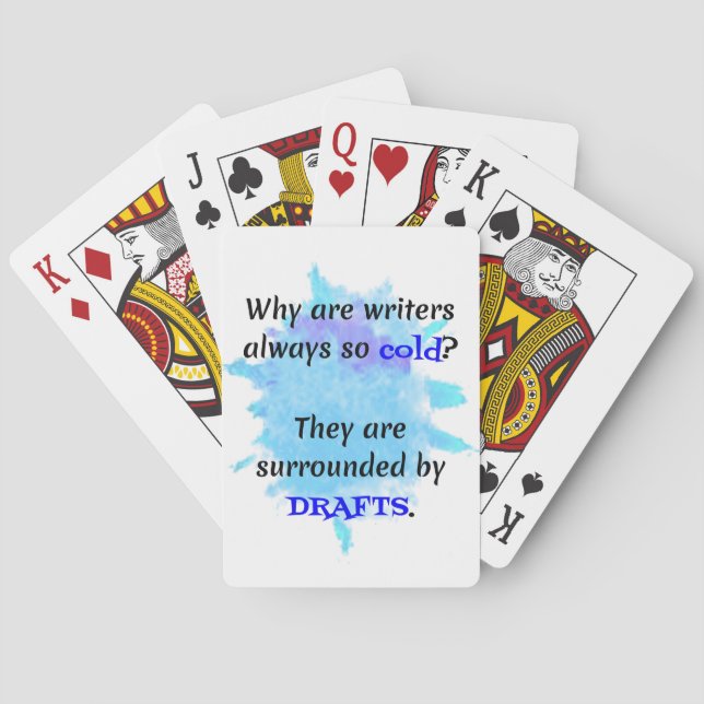 Writer Joke English Teacher Funny Gift Poker Cards (Back)