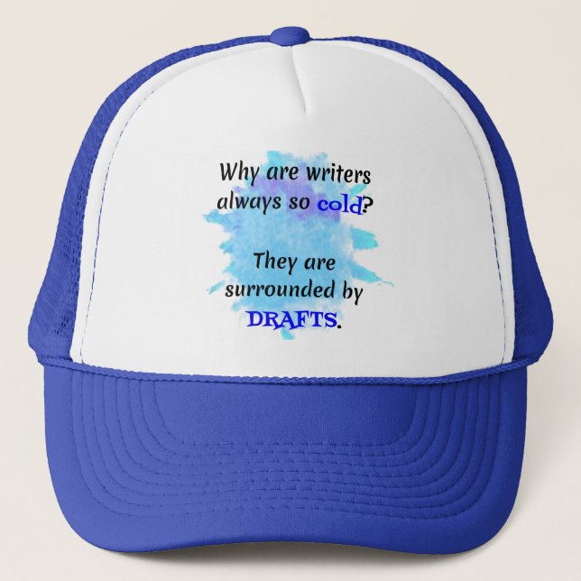 Writer Joke English Teacher Funny Gift Trucker Hat (Front)