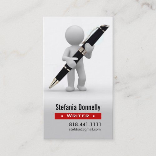 Writer Journalist Ballpoint Pen Business Cards