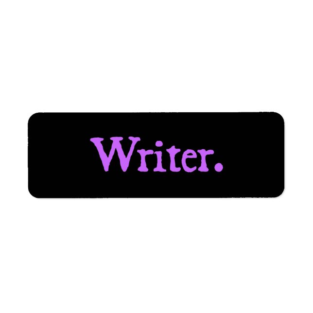 Writer Lavender Text Label (Front)