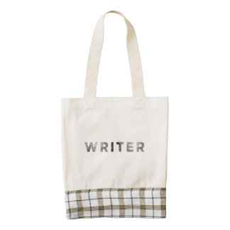 writer letterpress black zazzle HEART tote bag