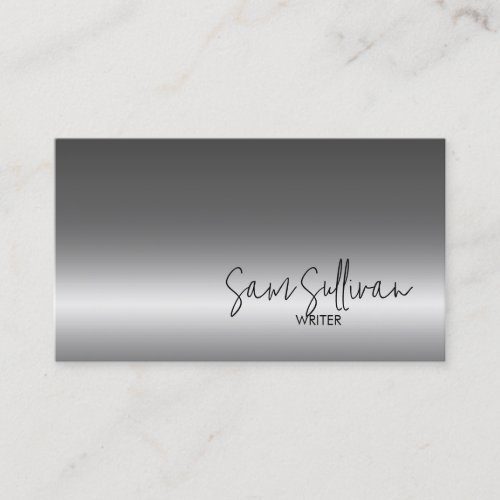 Writer Literary Arts Faux Silver Business Card