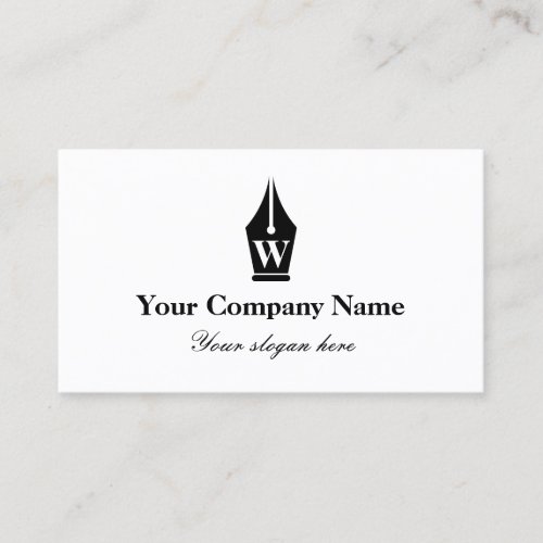 Writer logo monogram template ink pen writing business card