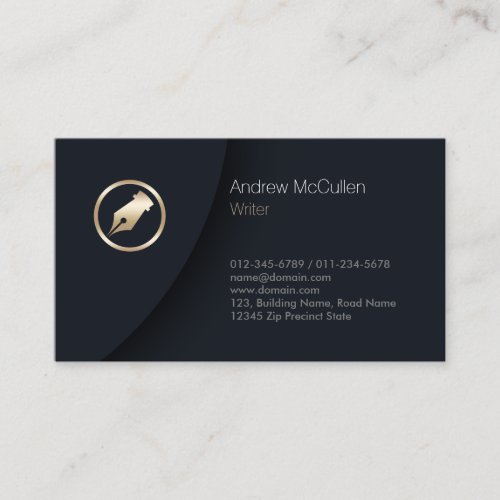 Writer Pen Icon Business Card