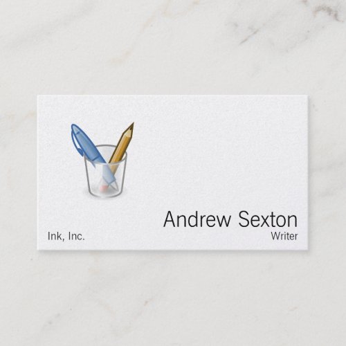Writer Pen Pencil Cup Business Cards
