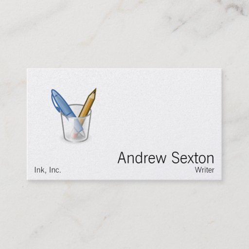 Customizable Writer Pen Pencil Cup Business Cards
