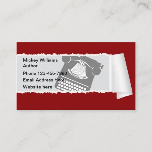 Writer Publisher Author Theme Business Card