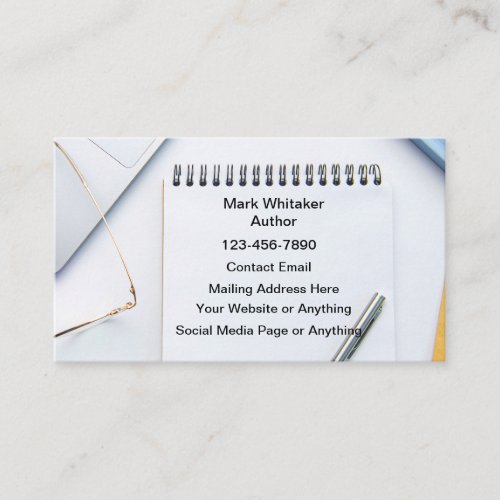 Writer Publisher Casual Business Cards
