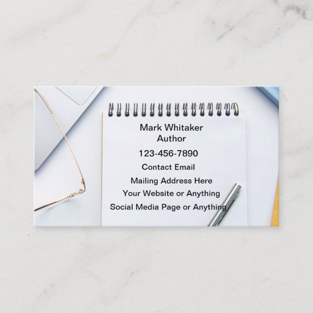 Writer Publisher Casual Business Cards (Front)