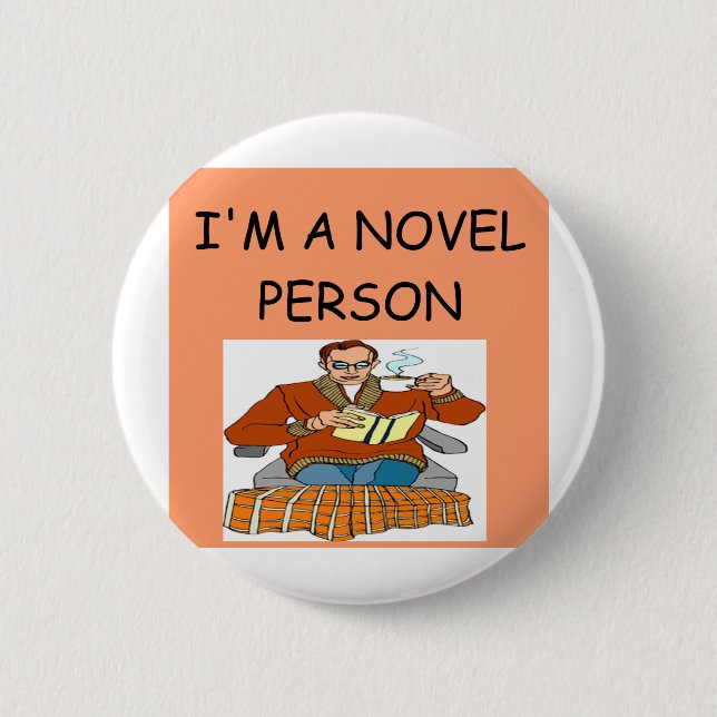 writer reader joke pinback button (Front)