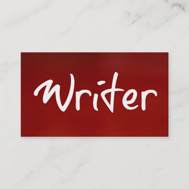 Writer Red Business Card (Front)